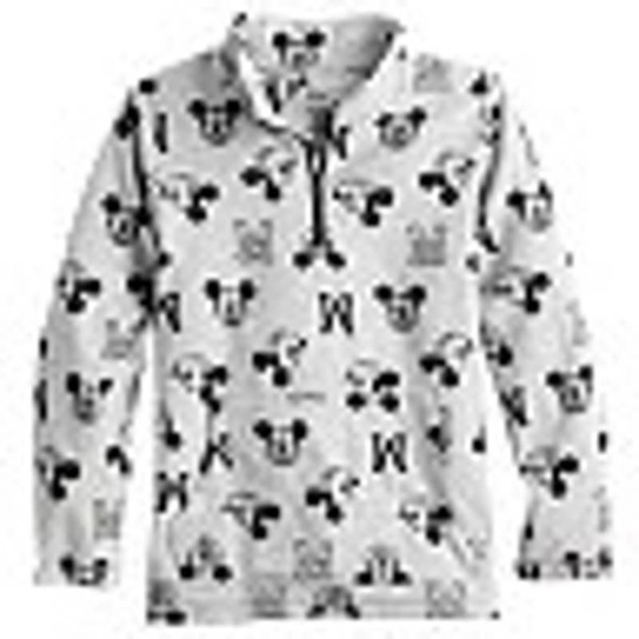 New Boys Disney Mickey Mouse Adaptive Quarter-Zip Microfleece Pullover - Picture 1 of 8